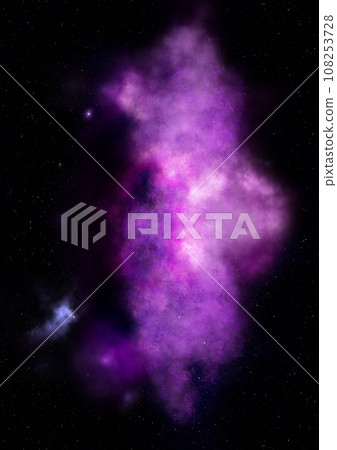 Far being shone nebula and star field against space. 108253728
