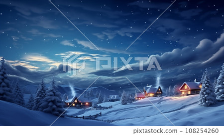 night landscape at bright light 108254260