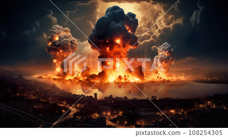 Nuclear war apocalypse concept 108254305
