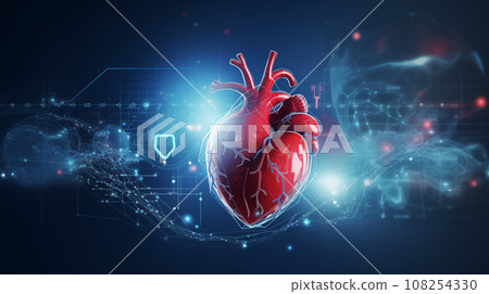 Abstract blue and red human heart Abstract blue and red human heart 108254330