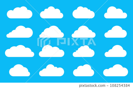 Cloud vector, Flat clouds style design, Icon vector blue sky, Cartoon isolated Cloud vector, Flat clouds style design, Icon vector blue sky, Cartoon isolated 108254384