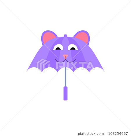 Cartoon Color Kid Umbrella Funny Face of Open Parasol Autumn Concept Flat Design Style. Vector illustration Cartoon Color Kid Umbrella Funny Face of Open Parasol Autumn Concept Flat Design Style. Vector illustration 108254667