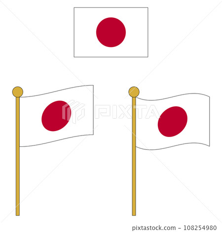 Japanese flag set Japanese flag set 108254980