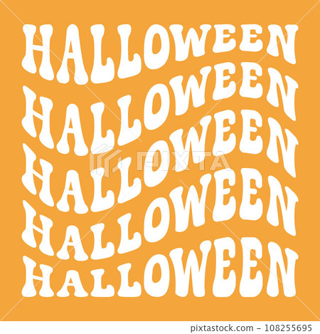 Vector retro groovy Halloween lettering Vector retro groovy Halloween lettering 108255695