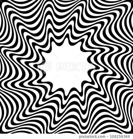 Abstract Op Art Wavy Lines Pattern with 3D Illusion Effect. Abstract Op Art Wavy Lines Pattern with 3D Illusion Effect. 108256369
