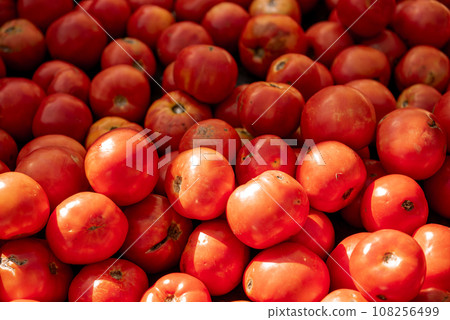 Tomatoes at farm stand. Fresh vegetables 108256499