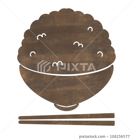 米和筷子的簡約設計（全棕色） 108256577