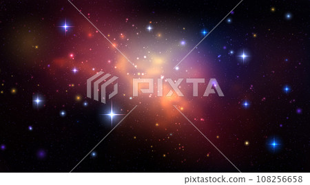 Space vector background with realistic nebula and shining stars. Magic colorful galaxy with stardust 108256658