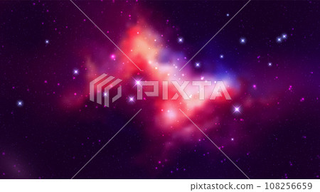Space vector background with realistic nebula and shining stars. Magic colorful galaxy with stardust Space vector background with realistic nebula and shining stars. Magic colorful galaxy with stardust 108256659