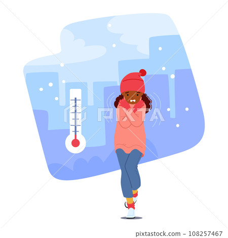 Little Girl Shivered, Her Tiny Body Quivering With Cold. Her Cheeks Paled, And She Hugged Herself, Seeking Warmth Little Girl Shivered, Her Tiny Body Quivering With Cold. Her Cheeks Paled, And She Hugged Herself, Seeking Warmth 108257467