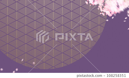 Japanese style background with cherry blossoms and purple 108258351