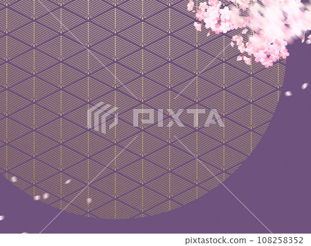 櫻花和紫色的日式背景 108258352