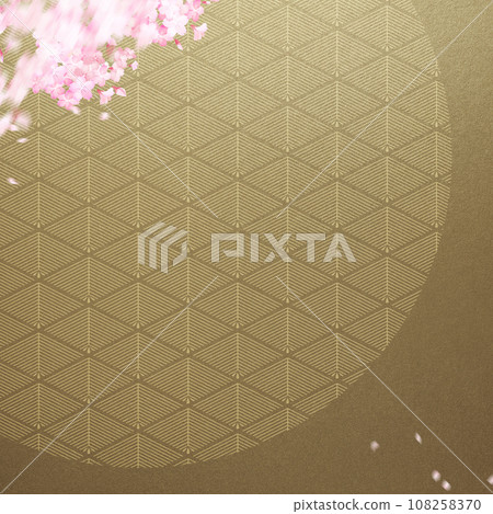 櫻花和金箔的日式背景 櫻花和金箔的日式背景 108258370