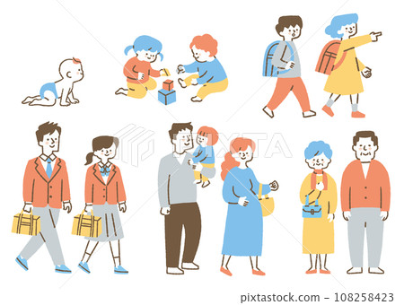 Growth illustration from child to adult_color 108258423