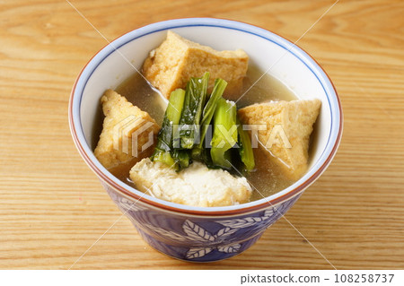 Komatsuna and deep-fried stew Komatsuna and deep-fried stew 108258737