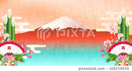 Mt. Fuji New Year Kadomatsu Background 108259030