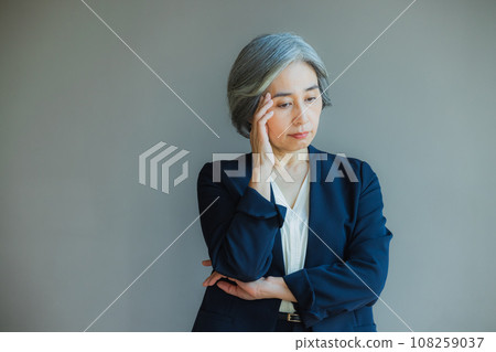 business woman with gray hair business woman with gray hair 108259037
