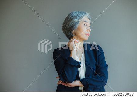 business woman with gray hair business woman with gray hair 108259038