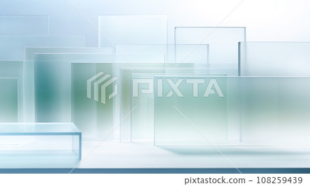 Background of frosted glass that overlaps and stands upright "AI generated image" 108259439