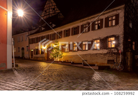 Bamberg. City embankment at sunset. 108259992