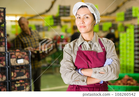 Asian female worker at warehouse Asian female worker at warehouse 108260542
