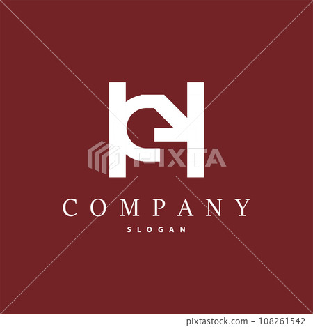 Initial HA Letter Logo, Modern and Luxurious Minimalist Vector AH Logo Template for Business Brand 108261542