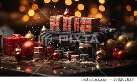 Live-action style illustration that can be used as a Christmas sale image 108261627