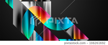Geometric abstract background with abstract geometric shapes. Concept of creative technology, digital art, social communication, modern science for poster, cover, banner, brochure, website 108261692