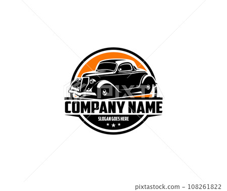 logo car 1932 Ford coupe. isolated white background shown from the side. best for badge, emblem, icon, sticker design. available in eps 10 logo car 1932 Ford coupe. isolated white background shown from the side. best for badge, emblem, icon, sticker design. available in eps 10 108261822