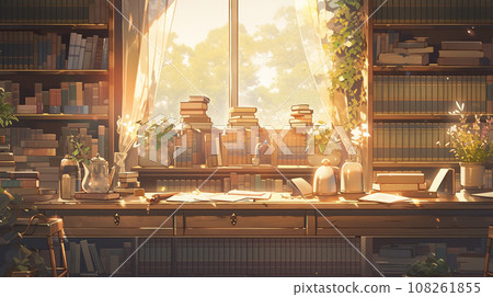 書架上擺滿了書 書架上擺滿了書 108261855