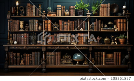 Bookshelf full of books 108261857