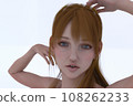 一名年輕棕色頭髮婦女的上半身 一名年輕棕色頭髮婦女的上半身 108262233