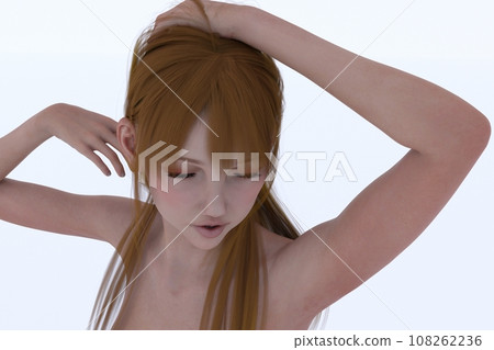 Upper body of a young brown-haired woman 108262236