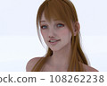 一名年輕棕色頭髮婦女的上半身 一名年輕棕色頭髮婦女的上半身 108262238