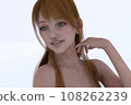 一名年輕棕色頭髮婦女的上半身 一名年輕棕色頭髮婦女的上半身 108262239