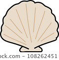 Cute scallop shell illustration 108262451