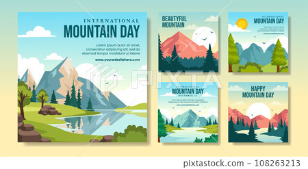 International Mountain Day Social Media Post Cartoon Hand Drawn Templates Background Illustration International Mountain Day Social Media Post Cartoon Hand Drawn Templates Background Illustration 108263213
