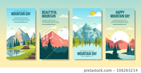 International Mountain Day Social Media Stories Cartoon Hand Drawn Templates Background Illustration International Mountain Day Social Media Stories Cartoon Hand Drawn Templates Background Illustration 108263214