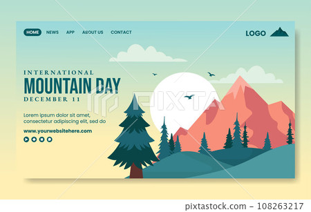International Mountain Day Social Media Landing Page Cartoon Templates Background Illustration International Mountain Day Social Media Landing Page Cartoon Templates Background Illustration 108263217