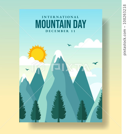 International Mountain Day Vertical Poster Flat Cartoon Hand Drawn Templates Background Illustration International Mountain Day Vertical Poster Flat Cartoon Hand Drawn Templates Background Illustration 108263218