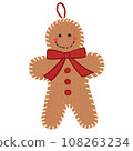 Felt style Christmas decoration (gingerbread man) 108263234