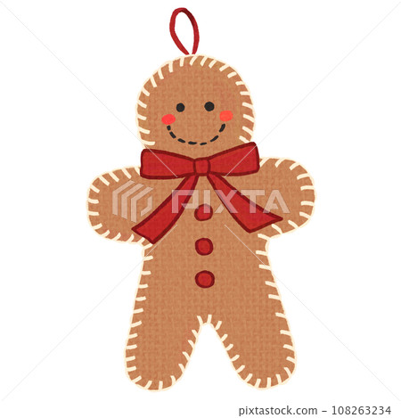 毛氈風格聖誕裝飾（薑餅人） 108263234