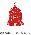Felt style Christmas decoration (red bell) 108263235