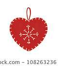 Felt style Christmas decoration (red heart) 108263236
