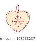 Felt style Christmas decoration (white heart) 108263237