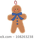 Felt style Christmas decoration (gingerbread man) 108263238
