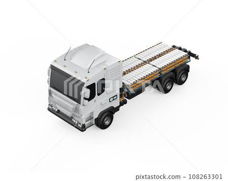 Ev logistic trailer truck or electric vehicle lorry with pack of battery cells module 108263301