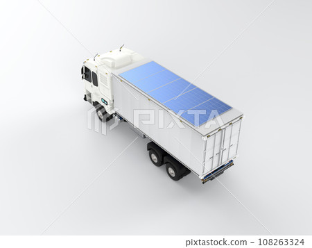 Ev logistic trailer truck with solar panel 108263324