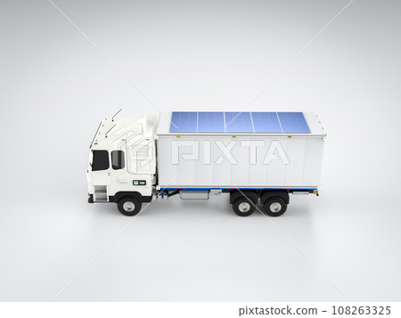 Ev logistic trailer truck with solar panel 108263325