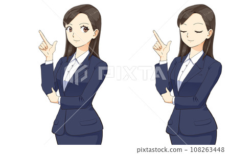 Pose of a woman wearing a suit, mouth closed version Pose of a woman wearing a suit, mouth closed version 108263448
